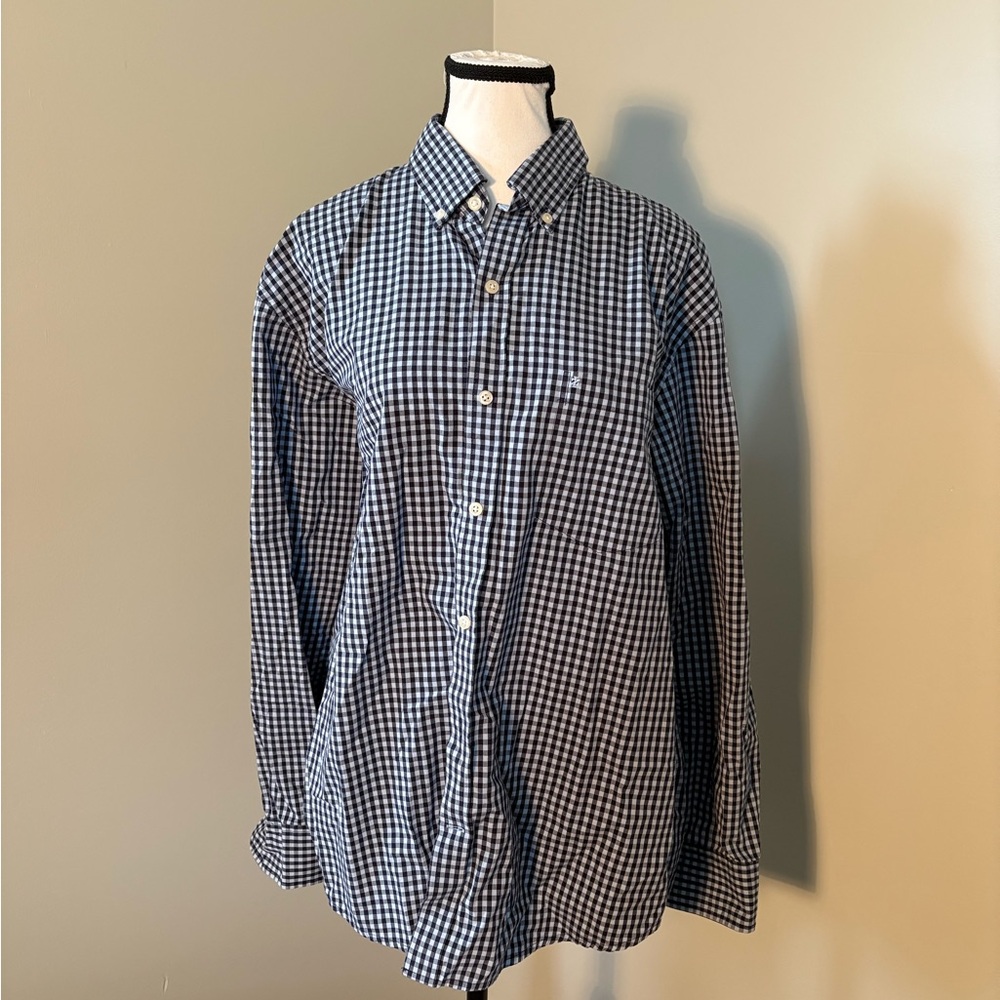 Izod Men's Blue Checkered Shirt